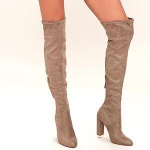 Steve Madden Emotions Taupe Suede Tan Over-the-Knee Boots size 8